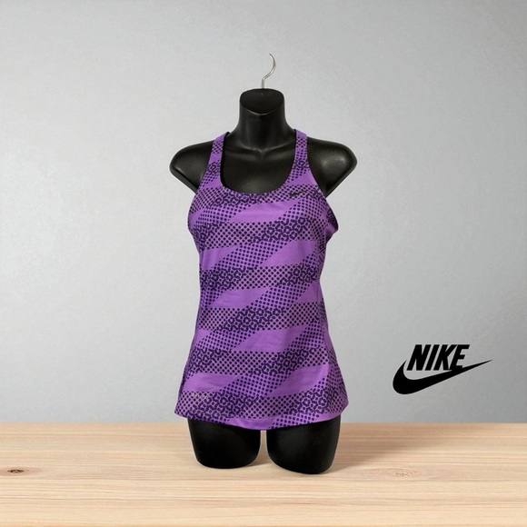 Nike, Dri-FIT Purple Patterned Workout Tank Top, Small 🏃‍♀️‍➡️ - Picture 1 of 12